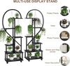GarveeMore Pflanzentreppe 6 Etagen (2Stück) mit Rädern und 6Haken,Half Heart Shape Blumenständer, Höhenverstellbarer Pflanzenständer für Garten,Wohnzimmer,Terrasse Bild 3