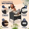 CASARIA® Polyrattan Gartenstühle 4er Set Schwarz Bild 3