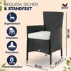 CASARIA® Polyrattan Gartenstühle 4er Set Schwarz Bild 2