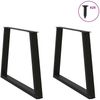 vidaXL Esstisch Beine V-Form 2 Stück Schwarz 100x(72-73,3) cm Stahl 4012580 Bild 3
