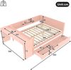 Merax Kinderbett Massivholzbett Doppelbett 140x200cm mit Schreibtisch und 2 Schubladen, Rosa Bild 4