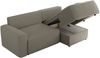 L-förmiges Ecksofa mit Armlehnen, Schlaffunktion und losen Kissen - BELLUNO - rechts - Hellgrau Boucle Bild 5