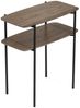 Moderner Beistelltisch PINA 60cm taupe Ablage Pinien-Optik Metallgestell Konsole Bild 1