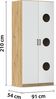 rauch Allrounder, Wäscheschrank, 2-türig, Farbe Hochglanz Weiß/Eiche Artisan, BxHxT 91x210x54cm Bild 4