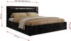 Polsterbett GOLD 5 CLASSIC 160 x 200 cm mit LED-Beleuchtung & Bettkasten, Doppelbett inkl. Lattenrost, Metall-Lift-System & Stauraum, Foam Matratze - Schwarz Plüsch - MIRO LUX Bild 4