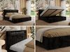 Polsterbett GOLD 5 CLASSIC 160 x 200 cm mit LED-Beleuchtung & Bettkasten, Doppelbett inkl. Lattenrost, Metall-Lift-System & Stauraum, Foam Matratze - Schwarz Plüsch - MIRO LUX Bild 2