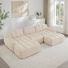 Modulare Wohnlandschaft als 2- bis 4-Sitzer H 70 x T 170 x B 89 cm aus Granuliertem Fleece in Beige-Weiß Bild 1