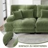 Ecksofa 4-Sitzer modular 81cm×406cm×77cm aus Chenille – tiefes Sitzgefühl in Grün mit runden Armlehnen Bild 5