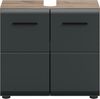 Waschbeckenunterschrank (B/H/T: 60x54x30 cm) in schwarz matt und Nox Oak Nachbildung Bild 2