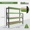 2x Industrieregal Milo 200x190x60 cm steckbar, erweiterbar 4 Ebenen 4 Tonnen Schwerlastregal Regal Bild 3