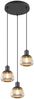 Cluster Pendelleuchte TARIFA 3-flammig mit Glasschirmen Chrom bedampft, Ø 37cm Bild 2
