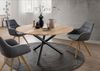 Woodroo, Esstisch Gizeh rund 120 cm Wildeiche massiv geölt – 3-Bein Metallgestell schwarz – moderner Holztisch für Esszimmer und Küche Bild 2