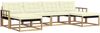 vidaXL Outdoor-Sofagarnitur mit Kissen 6 pcs Weiß und Creme 3388952 Bild 2