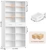 HOMECHO Bücherregal, 185,5 cm hoch Standregal mit 8 Ebenen und 2 Schubladen Bild 2