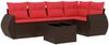 vidaXL 6-teiliges Gartensofa-Set mit Kissen, braun, Polyrattan 3221343 Bild 2