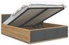 FDM Polsterbett mit Lattenrost Doppelbett 120x200, 140x200, 160x200, 180x200 (MADE IN EU - Bettrahmen mit Bettkasten für viel Stauraum, in Grau,Weiß oder Eiche Braun, ideal für Paare), Metallrahmen mit hydraulischer Klappfunktion Bild 4