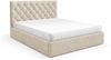 MEBLINI Polsterbett 180x200 mit Lattenrost und Matratze – BALEARO – Beige Samt – Doppelbett mit Bettkasten - Stauraumbett - Kopfteil Bett mit Stauraum Bild 2