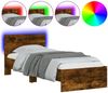 vidaXL Bettgestell mit Kopfteil und LED-Leuchten Räuchereiche 75x190cm 838845 Bild 2