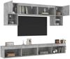 vidaXL 6-tlg. Wohnwand mit LED-Beleuchtung Betongrau Holzwerkstoff 3216707 Bild 5