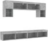 vidaXL 6-tlg. Wohnwand mit LED-Beleuchtung Betongrau Holzwerkstoff 3216707 Bild 3
