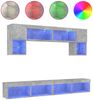 vidaXL 6-tlg. Wohnwand mit LED-Beleuchtung Betongrau Holzwerkstoff 3216707 Bild 2