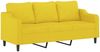vidaXL 2-tlg. Sofagarnitur mit Kissen Hellgelb Stoff 3201855 Bild 4