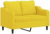 vidaXL 2-tlg. Sofagarnitur mit Kissen Hellgelb Stoff 3201855 Bild 3