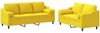 vidaXL 2-tlg. Sofagarnitur mit Kissen Hellgelb Stoff 3201855 Bild 2