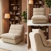 skølm 'Sváfa' Sessel 1 Sitzer, ergonomischer Vollschaum Relaxsessel 77 cm breit, Fernsehsessel 11cm dick gepolstert, Loungesessel vakuumverpackt, Cord beige Bild 5