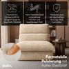skølm 'Sváfa' Sessel 1 Sitzer, ergonomischer Vollschaum Relaxsessel 77 cm breit, Fernsehsessel 11cm dick gepolstert, Loungesessel vakuumverpackt, Cord beige Bild 3