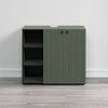 trendteam smart living - PureBliss - Waschbeckenunterschrank - Grün - Rillenoptik - 3 offene Fächer + 1 Einlegeboden - (BxHxT) 90 x 79 x 53 cm - edle Metallgriffe Bild 4