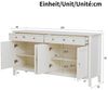 BlingBin Sideboard Wohnzimmerschrank Anrichte Esszimmerschrank (großzügigem Stauraum, 1 St, mit 2 Schubladen und 4 Türen,goldenen Griffen), weiß,160x40x82,5cm,für Küche, Esszimmer & Wohnzimmer Bild 2