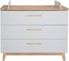 roba Wickelkommode 'Caro' mit Wickelansatz - 3 Schubladen - Soft-Close - Weiß / Goldeiche Bild 3