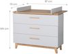 roba Wickelkommode 'Caro' mit Wickelansatz - 3 Schubladen - Soft-Close - Weiß / Goldeiche Bild 4