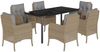 vidaXL 7-tlg. Garten-Essgruppe mit Kissen Beige Poly Rattan 3211987 Bild 2
