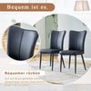 2 rein schwarze modern designte Esszimmerstühle,in mehreren Farben erhältlich 89 cm hoch geeignet für Büro Restaurant usw,PU,schwarz, Bild 5