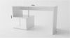Dmora Schreibtisch Atemis, linearer PC-Schreibtisch, Mehrzweck-Bürotisch, platzsparender Schreibtisch mit mehreren Positionen, 100 % Made in Italy, 140 x 60 x 78 cm, glänzendes Weiß Bild 3