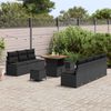 vidaXL Garten-Sofa-Set mit Kissen mit Speicher 10 pcs Schwarz 3364434 Bild 3
