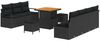 vidaXL Garten-Sofa-Set mit Kissen mit Speicher 10 pcs Schwarz 3364434 Bild 2