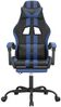 vidaXL Gaming-Stuhl mit Fußstütze Schwarz und Blau Kunstleder [3143830] Bild 3