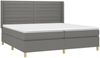 vidaXL Boxspringbett mit Matratze Stoff Dunkelgrau 200x200 cm, Härtegrad: H2 [3132098] Bild 3