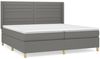 vidaXL Boxspringbett mit Matratze Stoff Dunkelgrau 200x200 cm, Härtegrad: H2 [3132098] Bild 2