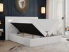 Boxspringbett - Doppelbett mit Multipocket-Matratze und LED - GOLD-6 - 120x200cm - Weiß Kunstleder - H4 Bild 2