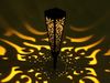 Solarlampen 6er Set mit Erdspieß, Dekostanzungen Schwarz Gold, H. 33cm Bild 4