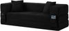 Schlafsofa mit Schaumstoffkern, klappbar zum kleinen Doppelbett, 200x76x60 cm, schwarz Bild 5