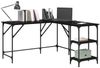 vidaXL Schreibtisch Schwarz Eichen-Optik 139 x 139 x 75 cm 882867 Bild 3