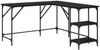 vidaXL Schreibtisch Schwarz Eichen-Optik 139 x 139 x 75 cm 882867 Bild 2
