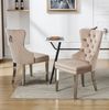 Esszimmerstuhl 62,5 x 53 x 94,5 cm mit Samtbezug und Metallbeinen – beige Bild 4