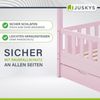 Juskys 'Marli' Kinderbett mit Matratze, Bettkasten, Rausfallschutz, Lattenrost & Dach - Massivholz Hausbett für Kinder - Bett in Rosa, 80x160 cm Bild 5