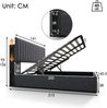 Polsterbett 160x200 cm mit Matratze, LED-Kopfteil, USB Type-C, Bettkasten und Stauraum, Grau Bild 5